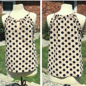 Anthropologie Freeway Polka Dot Braided Tank Top